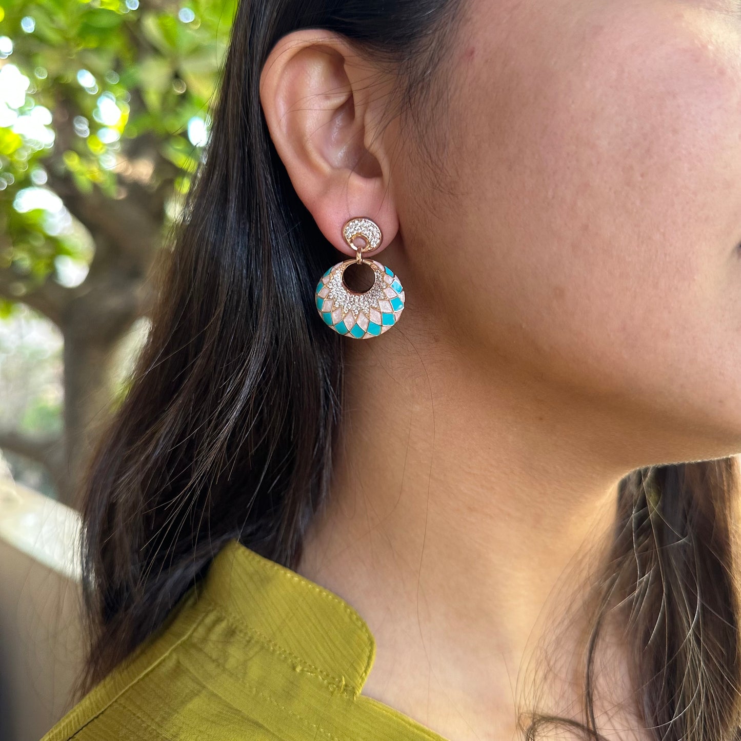 Mosaic Rose Earrings