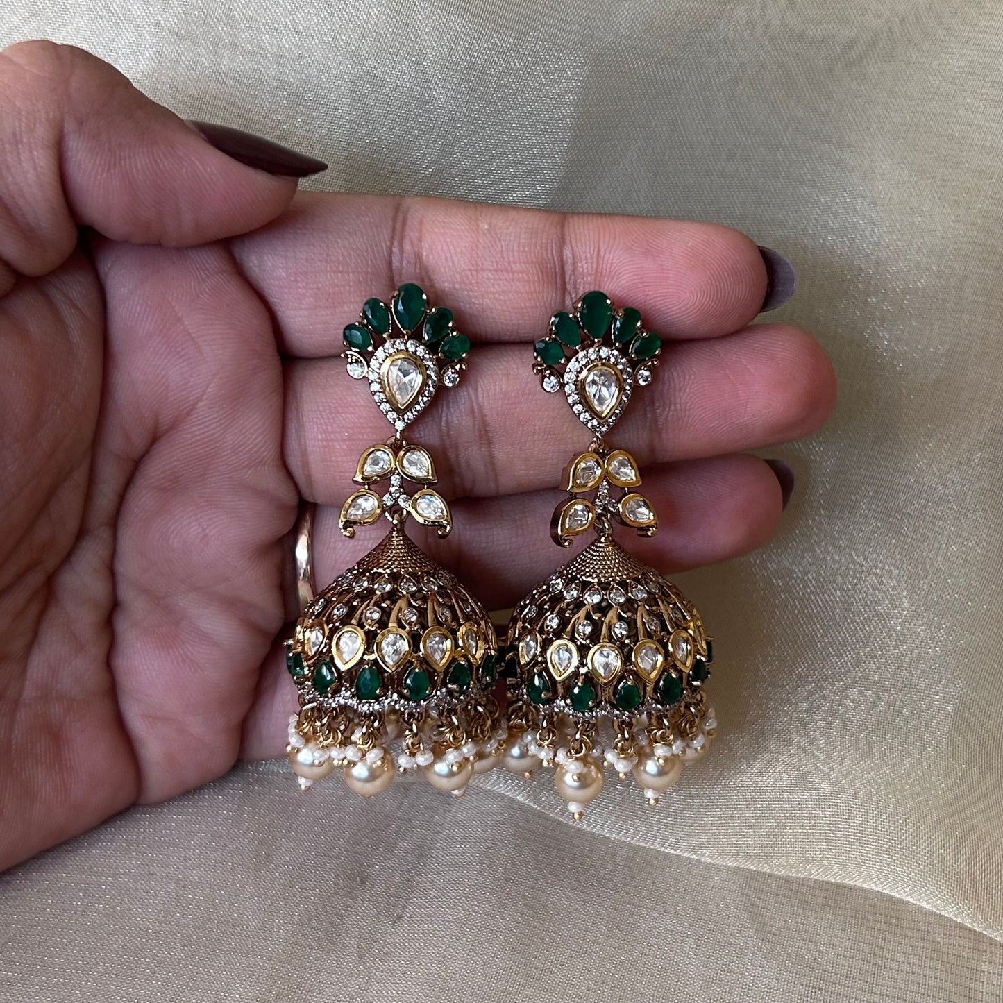 Mor Mahal Jhumka Earrings