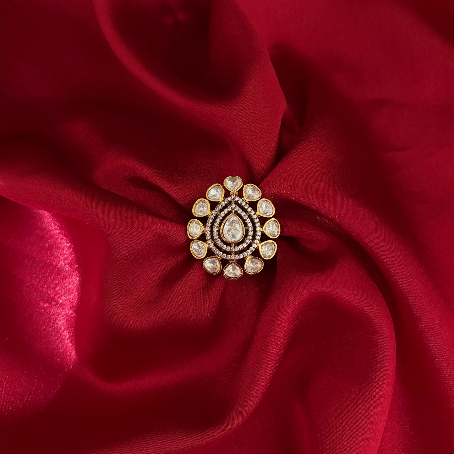 Polki Petal Glow Ring