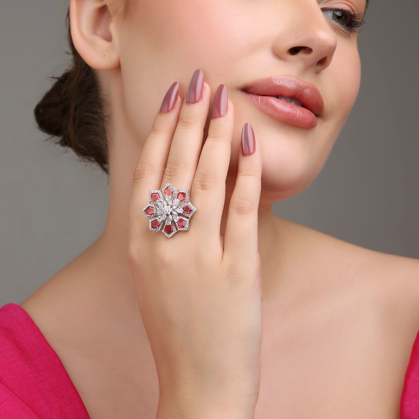 Floral Spark Diamond Ring