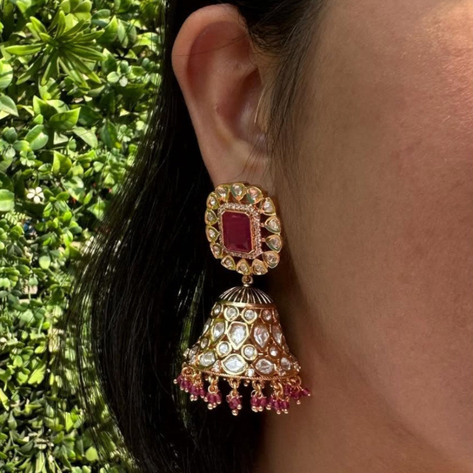 Doublet Fused Jhumka Earrings
