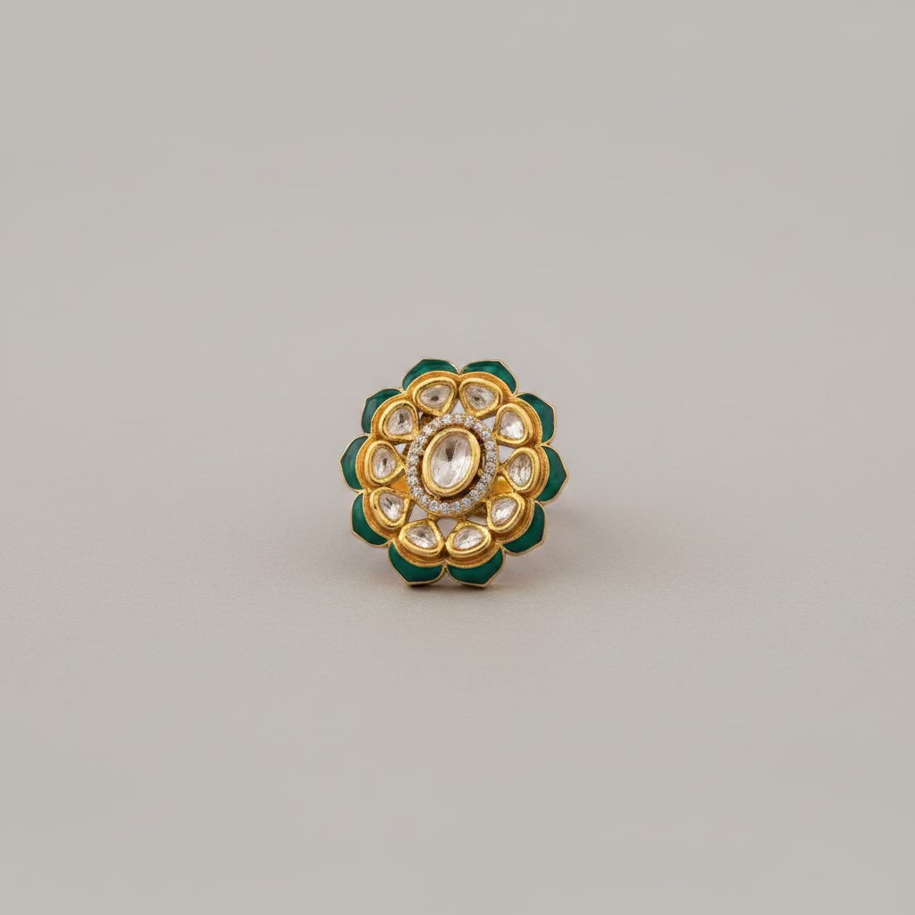 Meena Charm Polki Ring