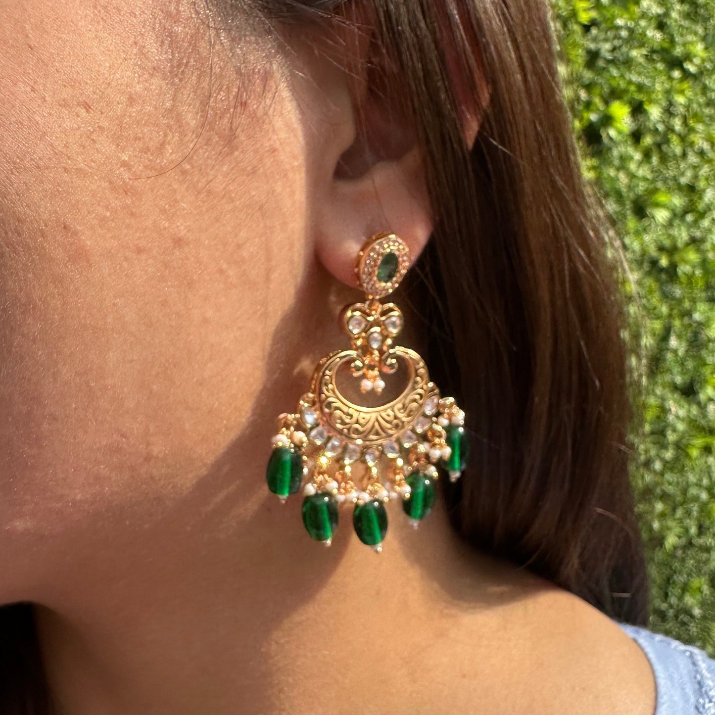 Jharoka Chandbali Earrings