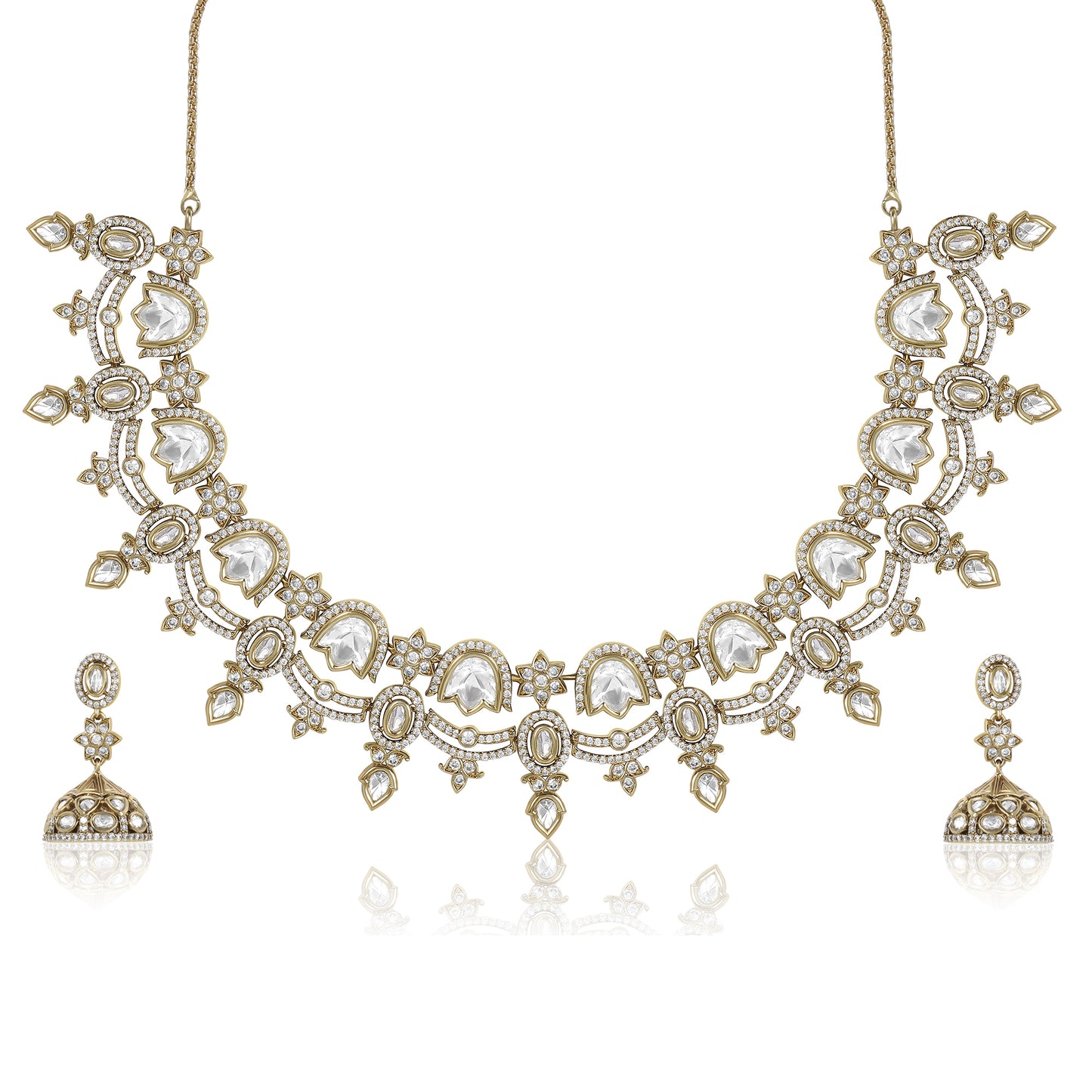 Mirror Accents Antique Necklace Set