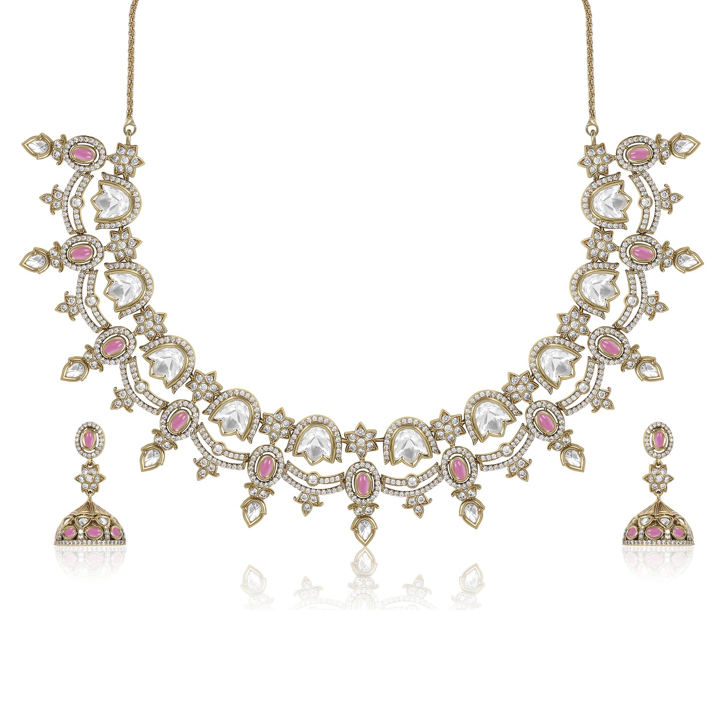 Mirror Accents Antique Necklace Set