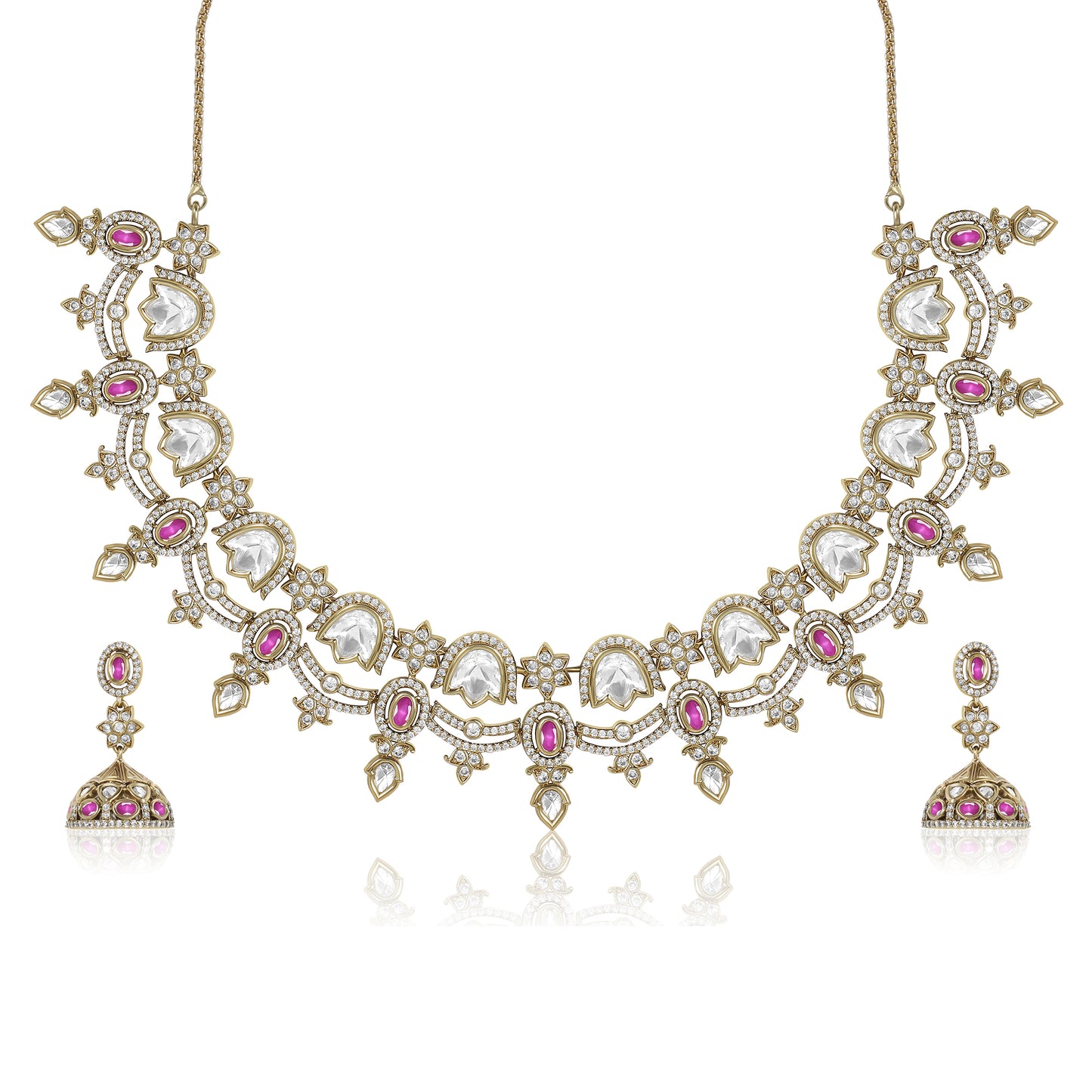 Mirror Accents Antique Necklace Set