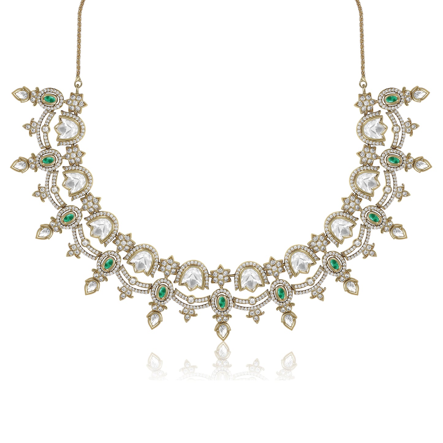 Mirror Accents Antique Necklace Set