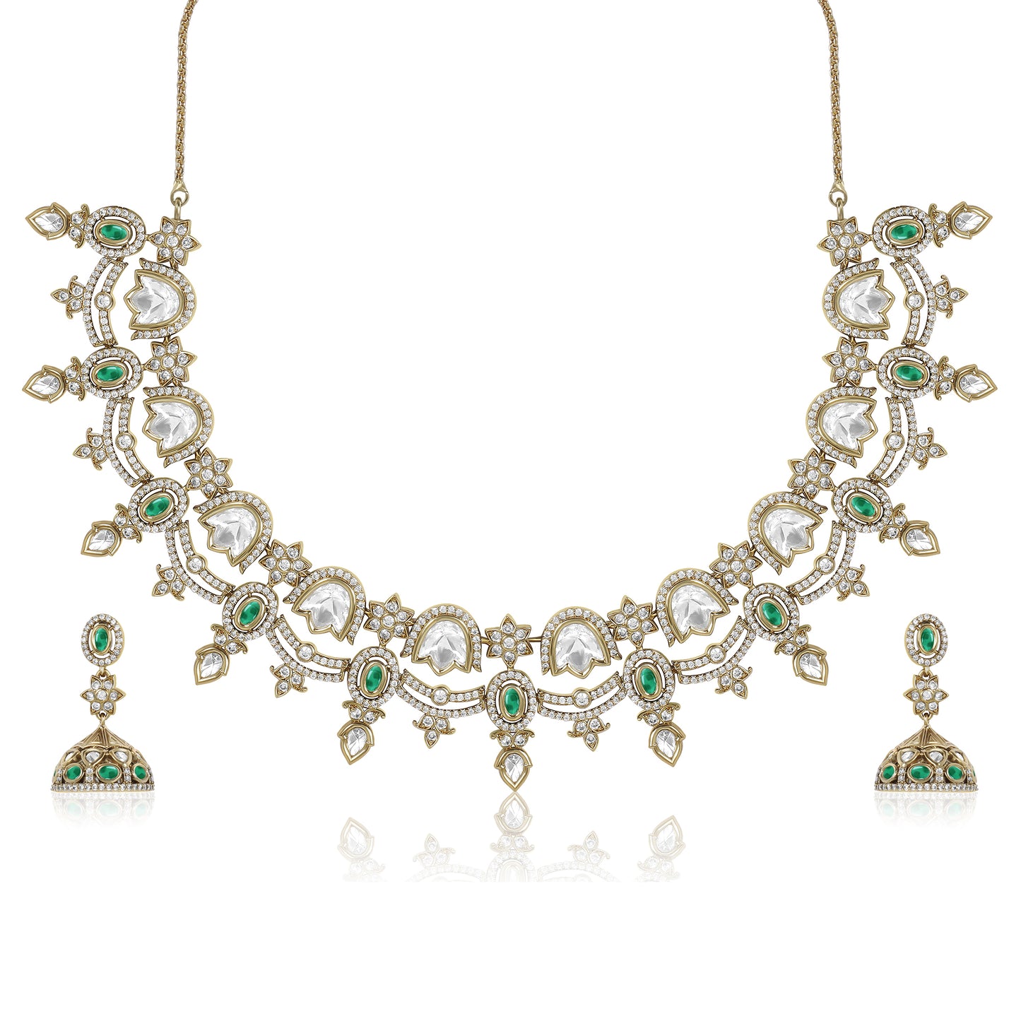 Mirror Accents Antique Necklace Set