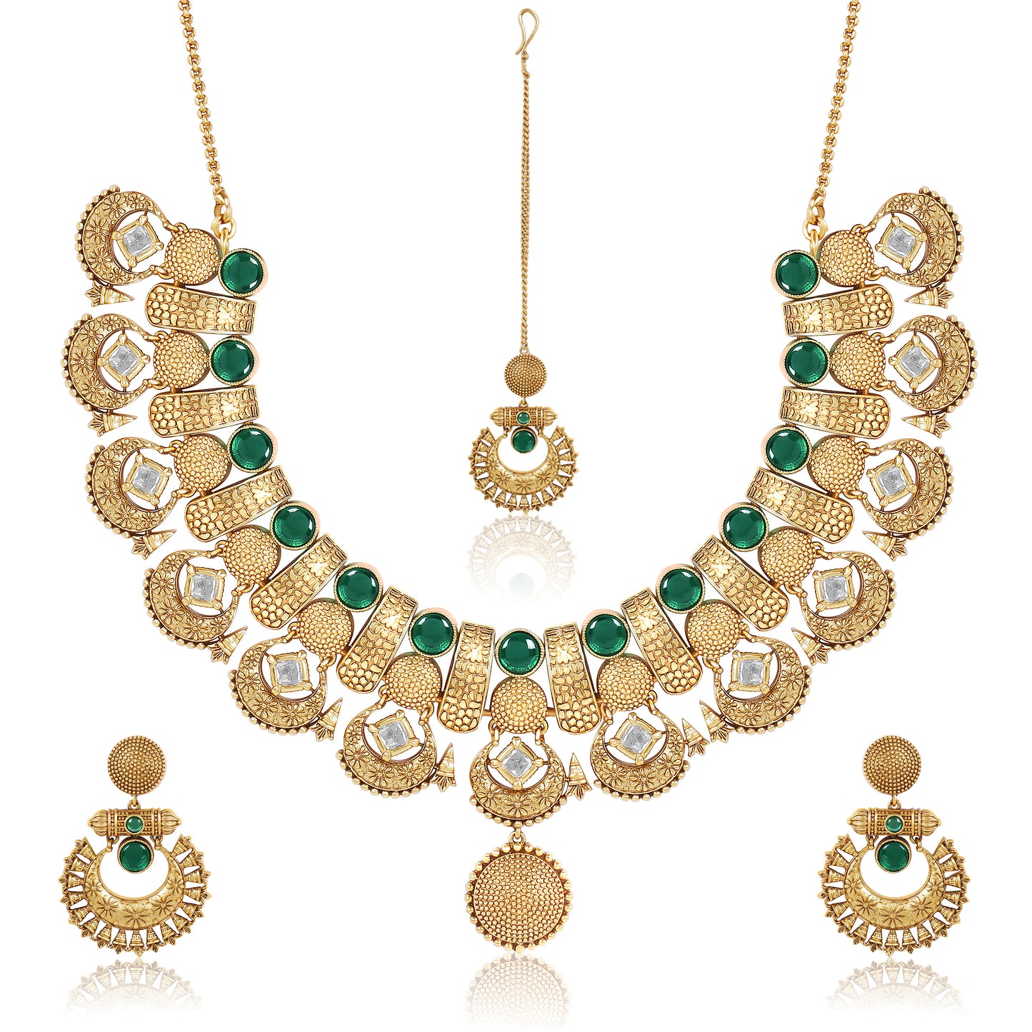 Regal Matte Gold Necklace Set