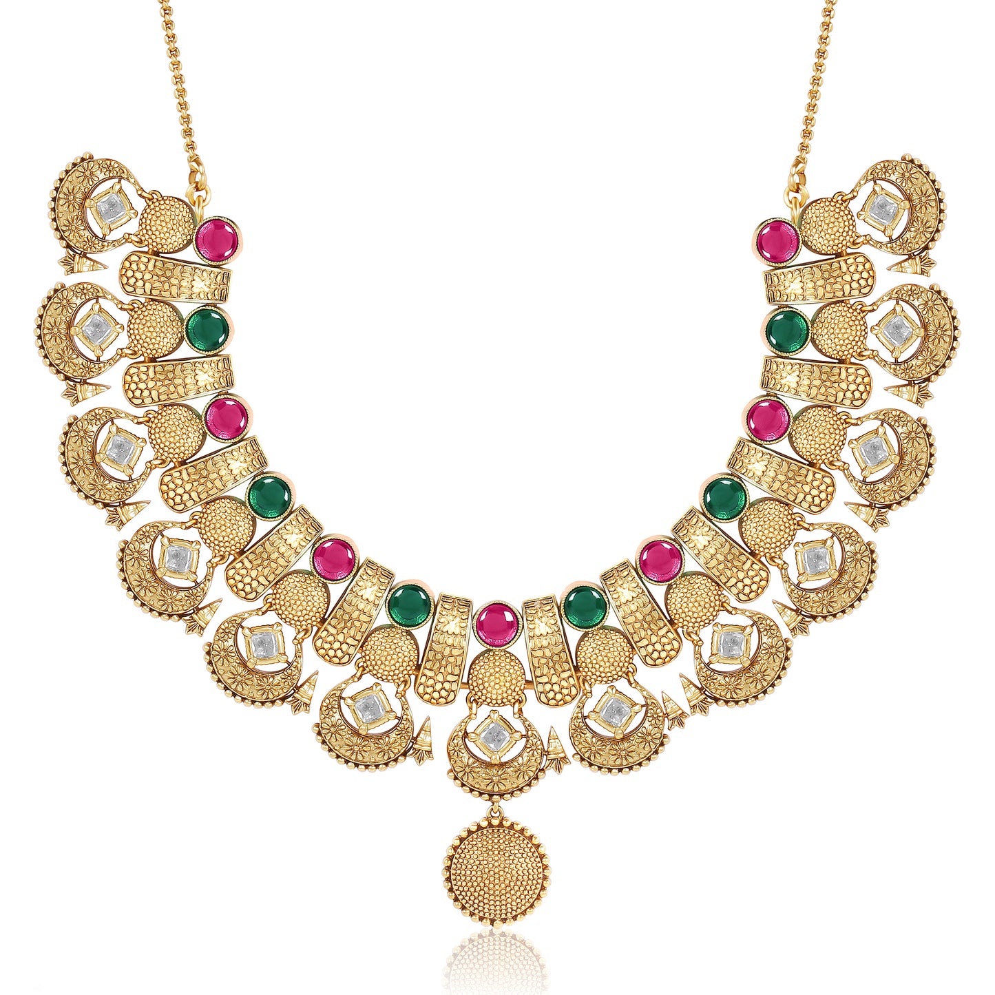 Regal Matte Gold Necklace Set