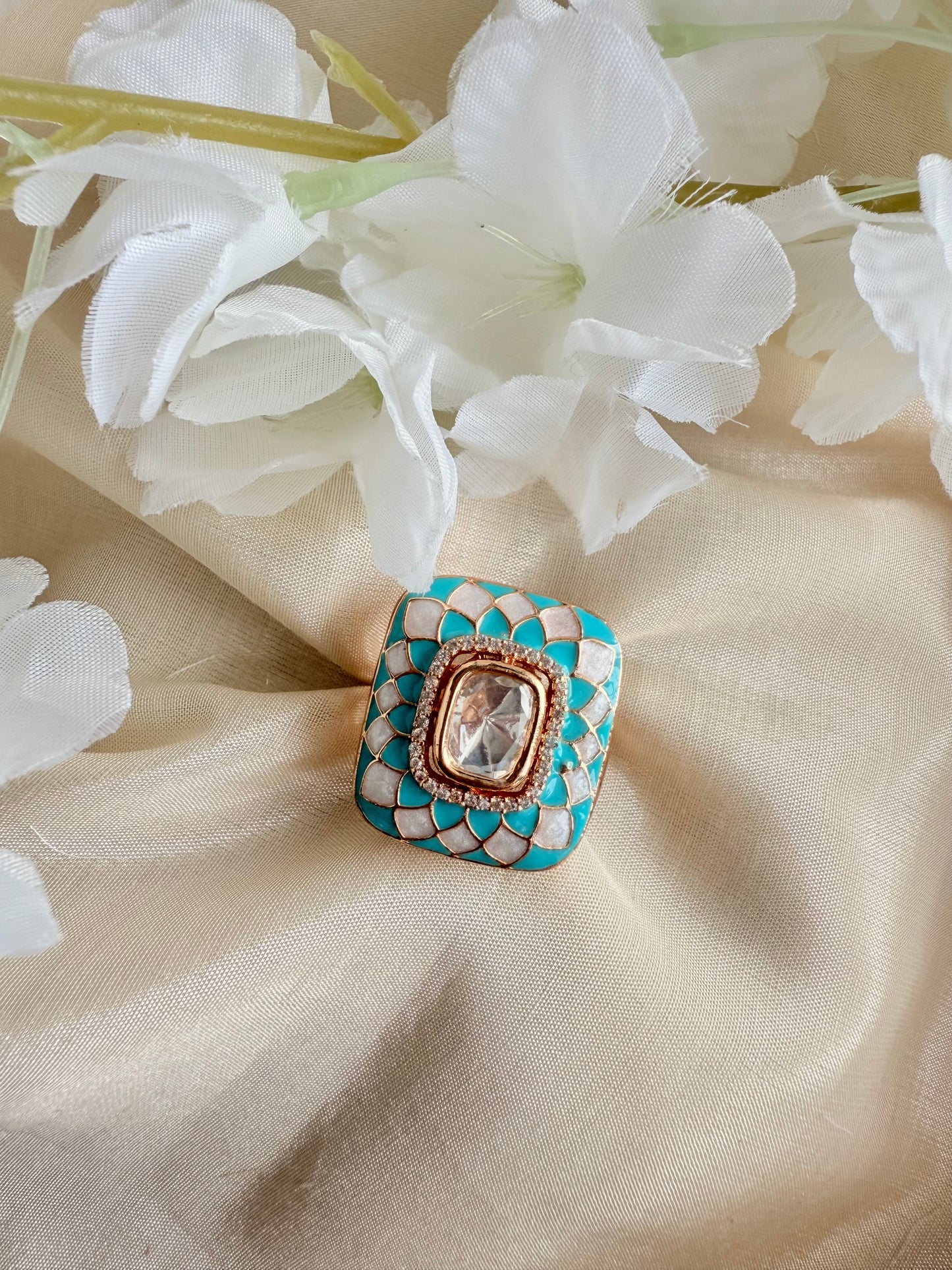Zeesha Meenakari Indian Ring