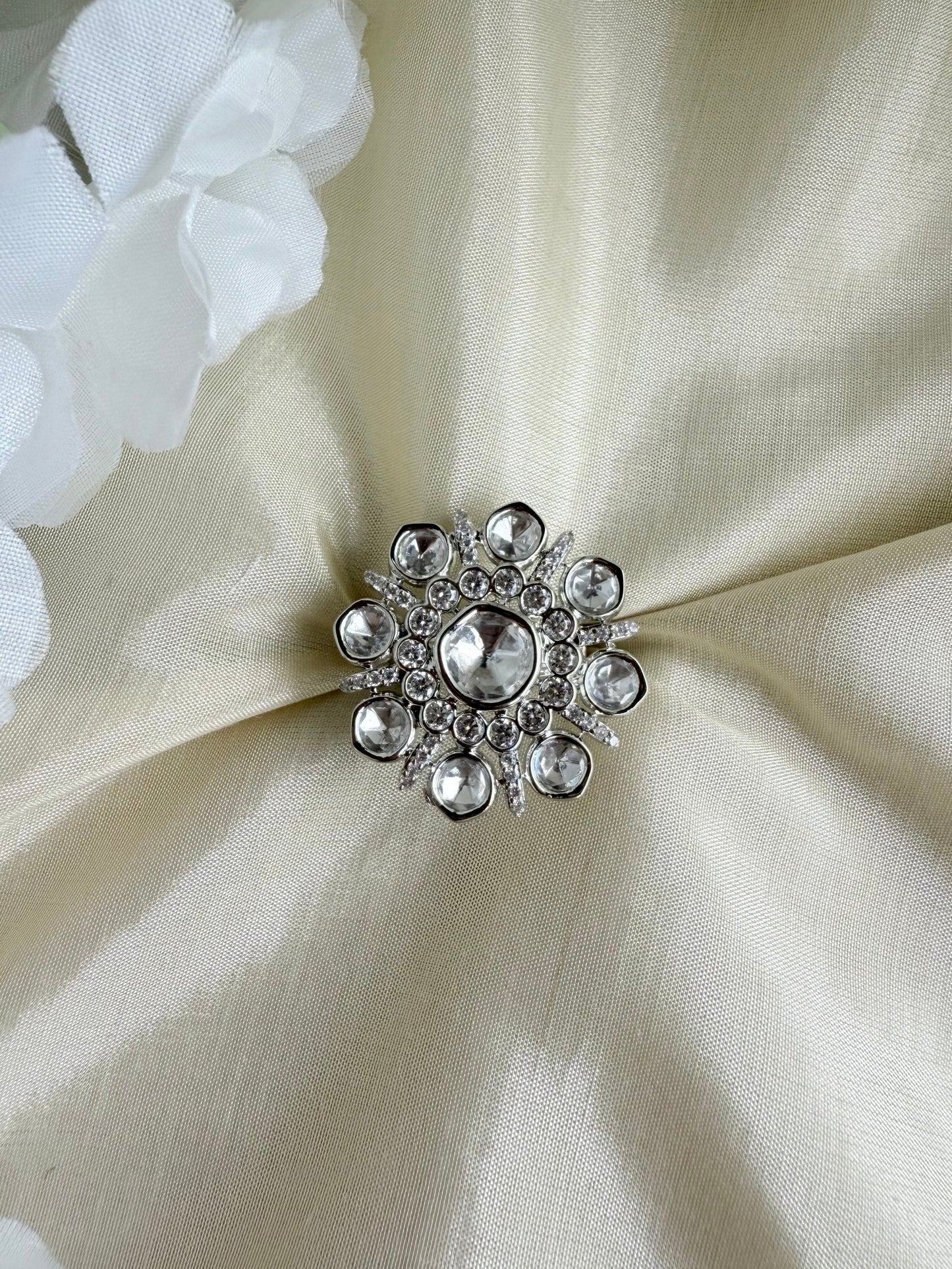 Sanvya Floral Silver Ring