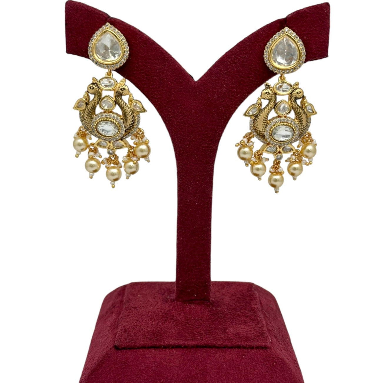 Swan Styled Dangler Earrings
