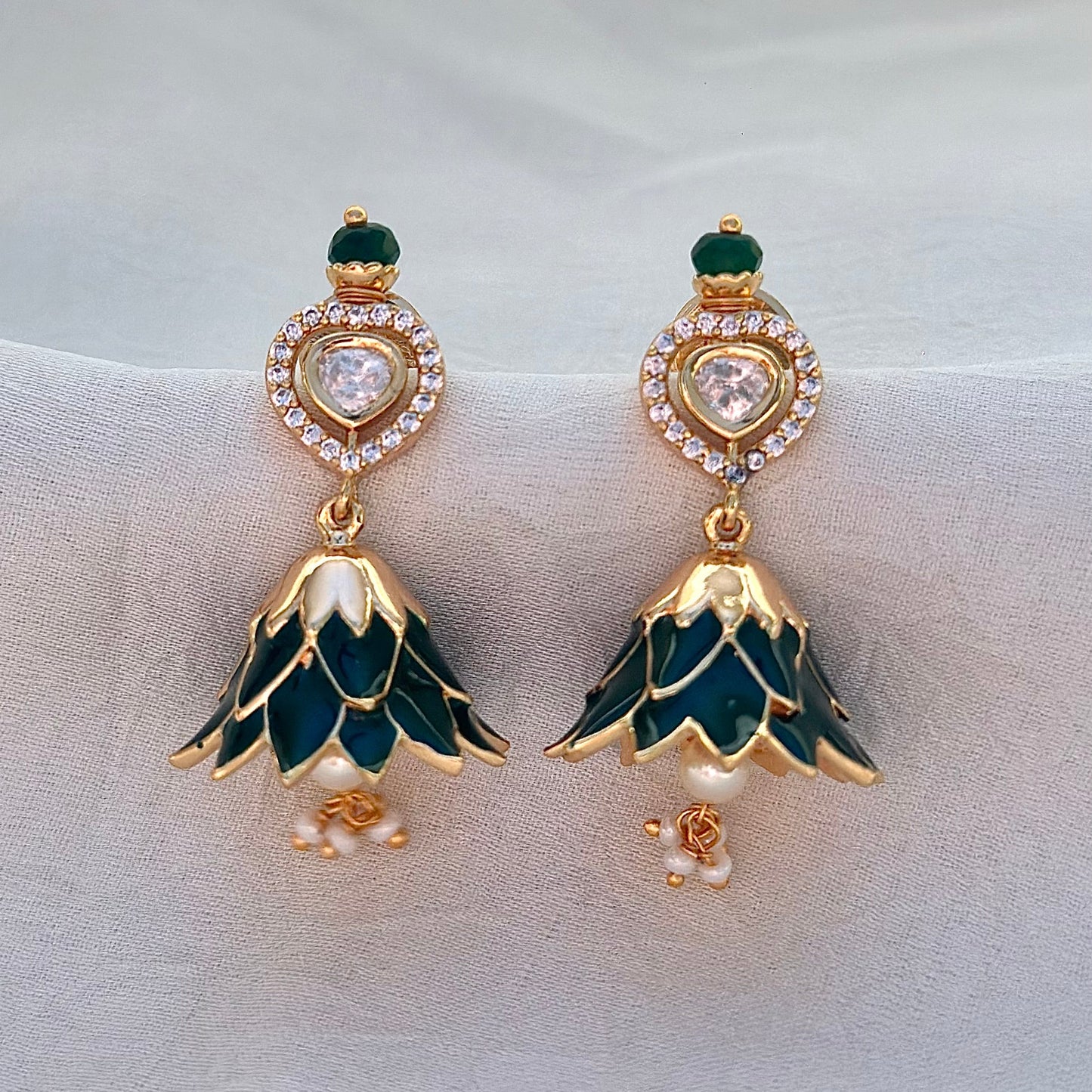 Lotus Charm Earrings