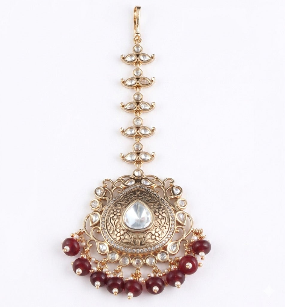 Antique Styled Kundan Maangtika