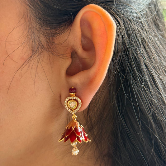 Lotus Charm Earrings