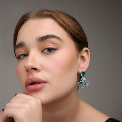 Verde Crescent Diamond Earrings