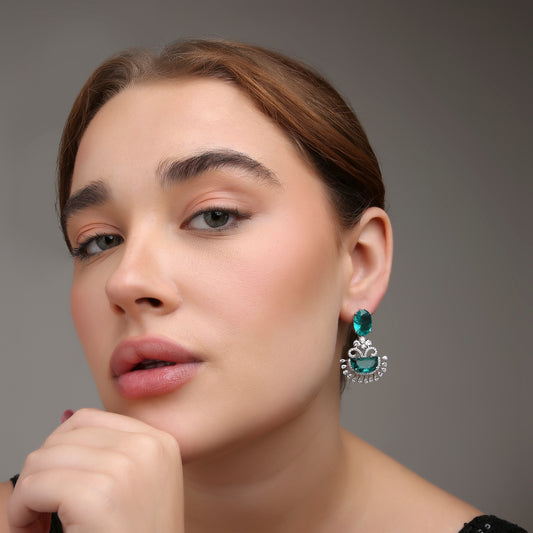Verde Crescent Diamond Earrings