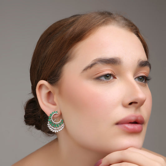 Jade Radiance Hoops Earrings