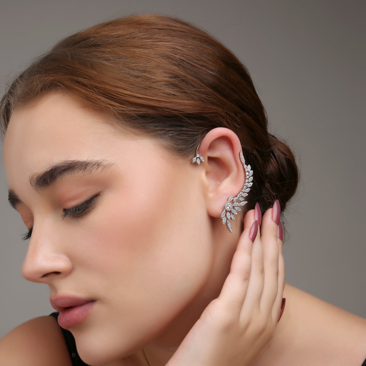 Opaline leaf Earcuffs