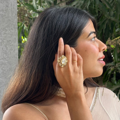 Timeless Oval Polki Ring