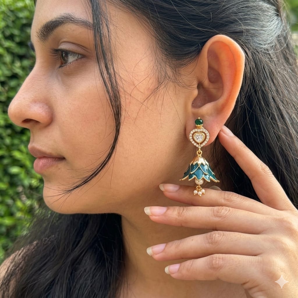 Lotus Charm Earrings