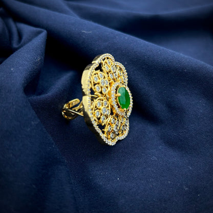 Flower Kundan Ring