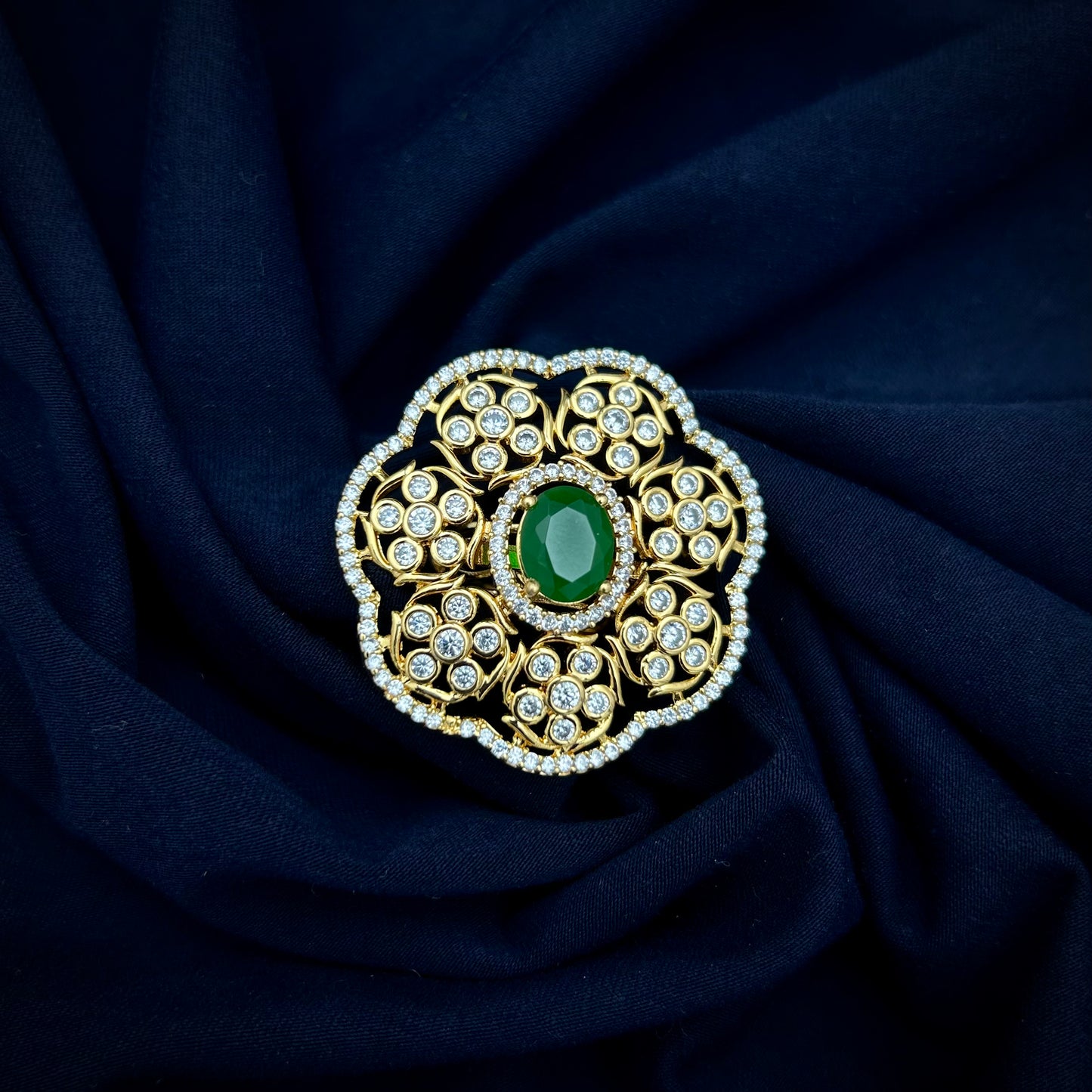 Flower Kundan Ring