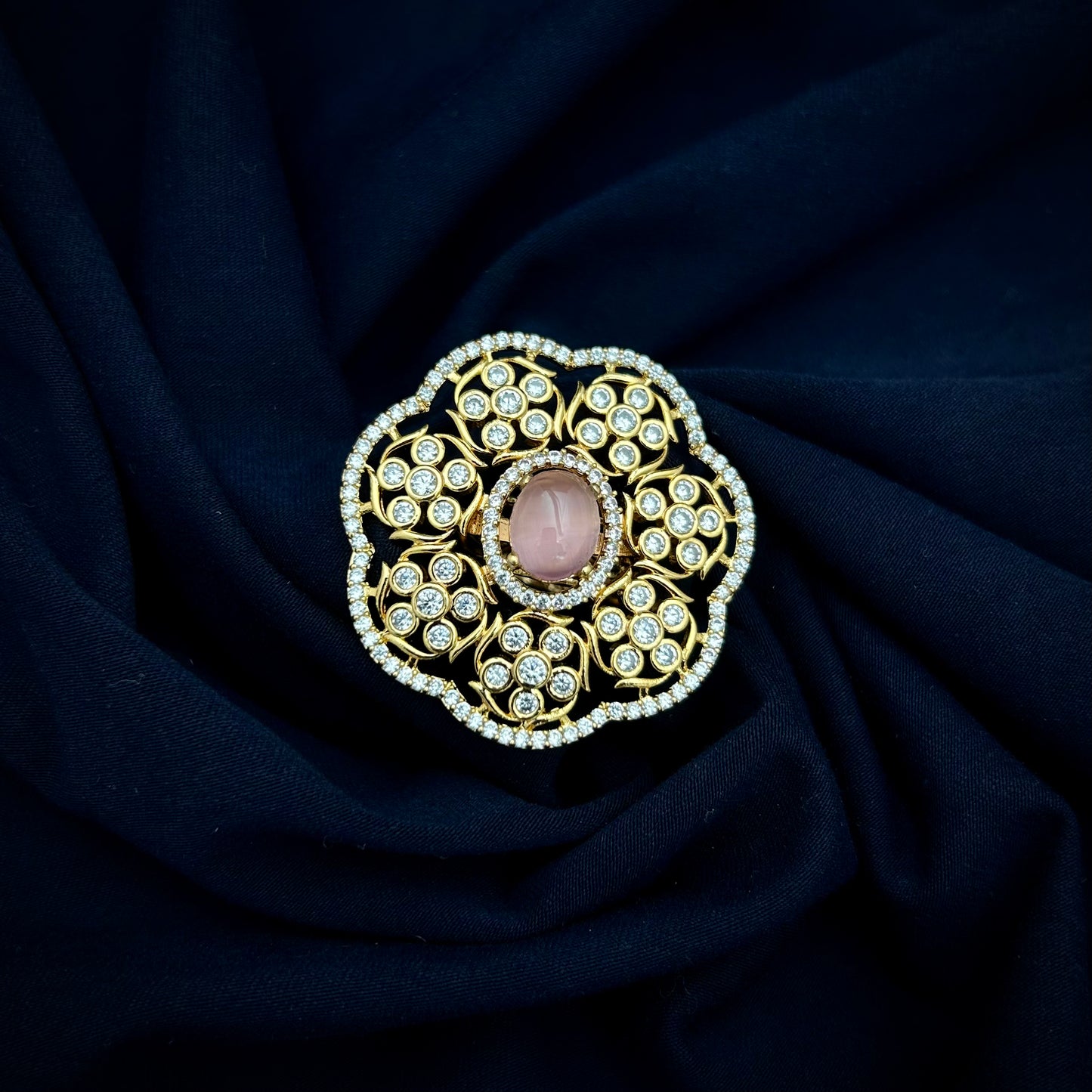 Flower Kundan Ring