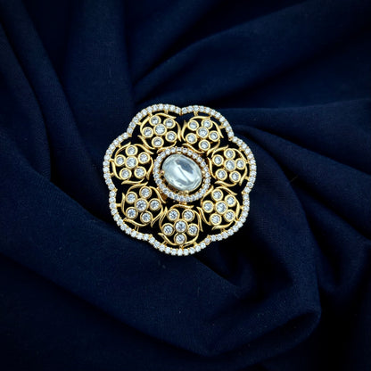 Flower Kundan Ring