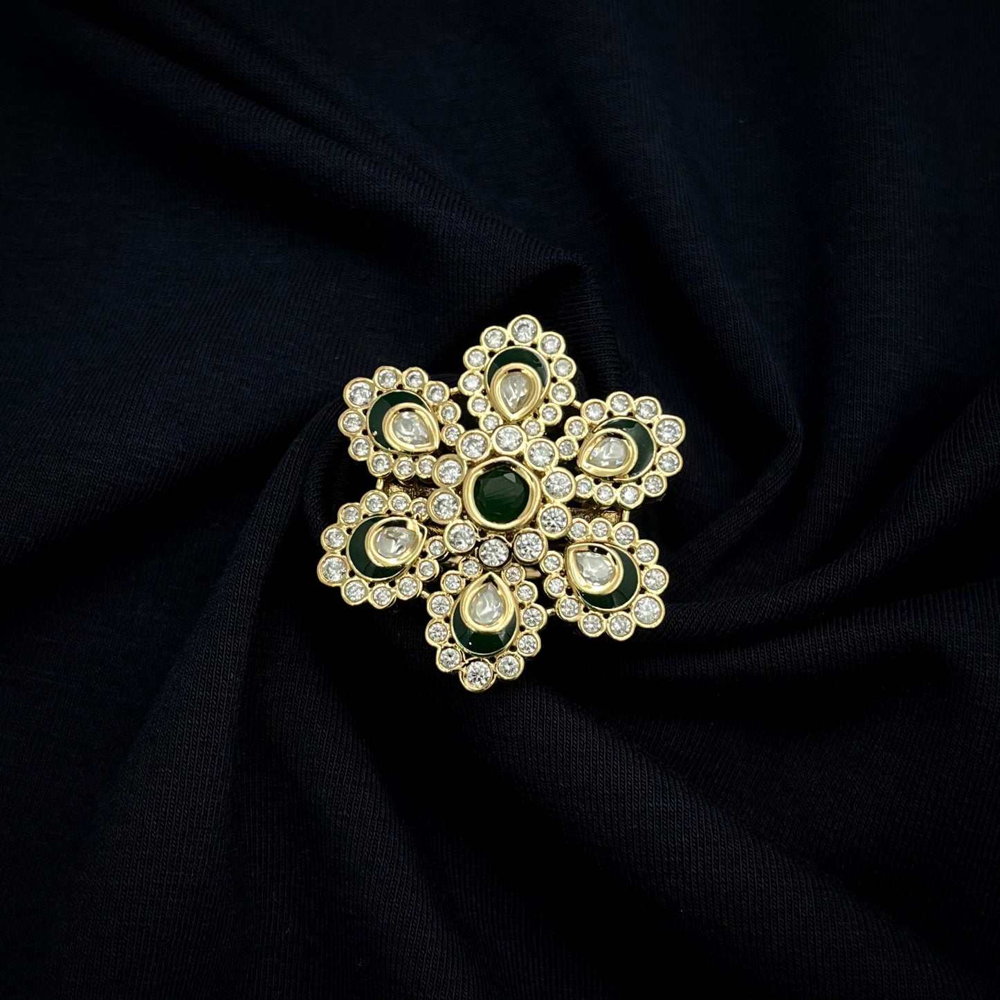 Flowered Meenakari Fusion Rings