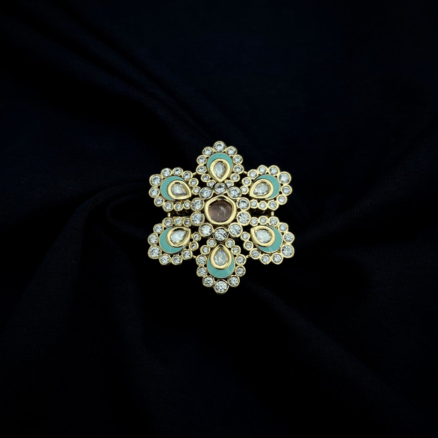 Flowered Meenakari Fusion Rings