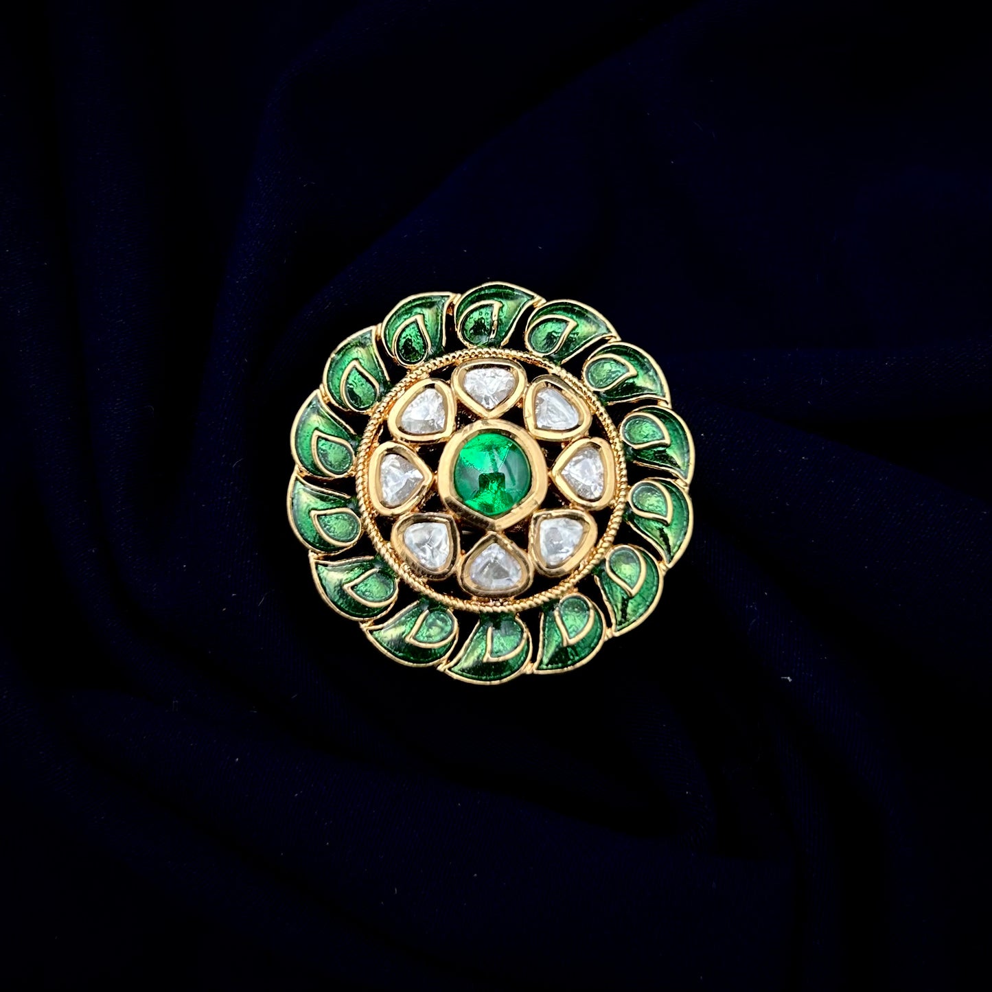 Meenakari Kundan Ring