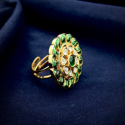 Meenakari Kundan Ring