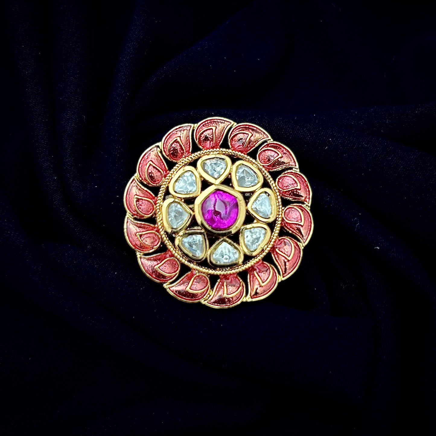 Meenakari Kundan Ring