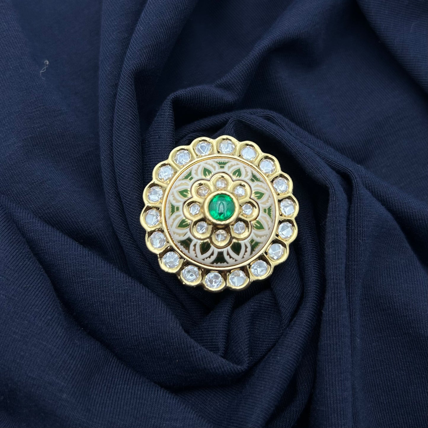 Royal Meenakari Kundan Ring