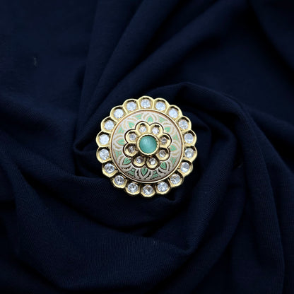 Royal Meenakari Kundan Ring