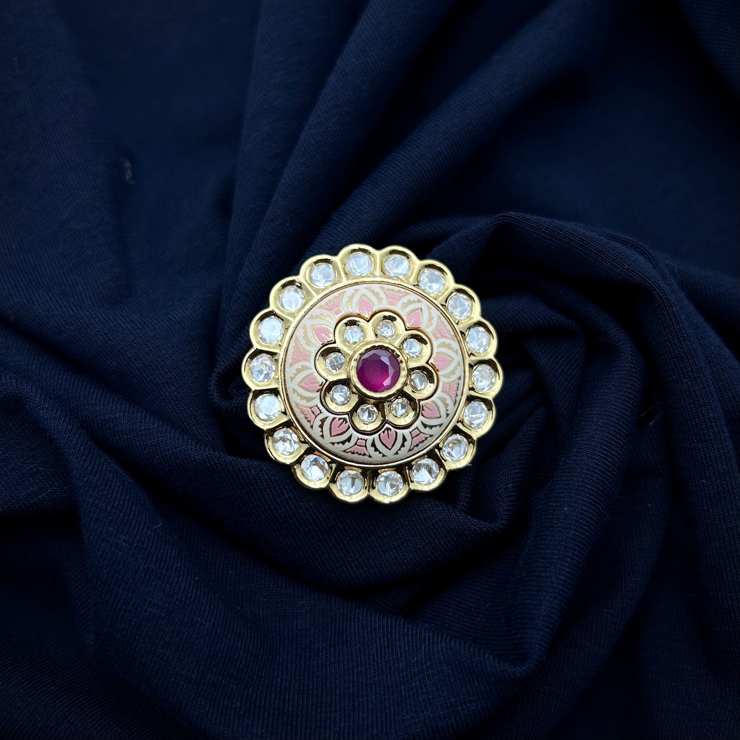 Royal Meenakari Kundan Ring