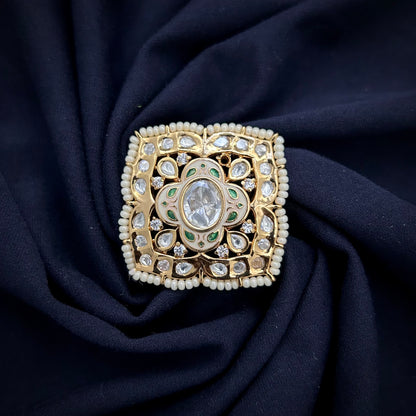 Meenakari Fused Kundan Ring