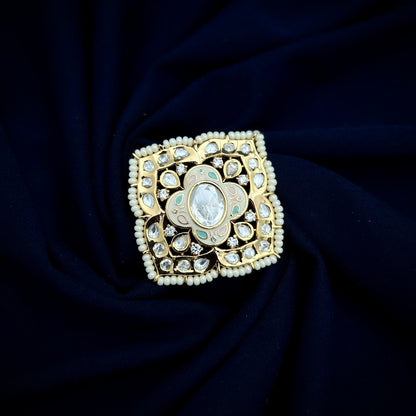 Meenakari Fused Kundan Ring