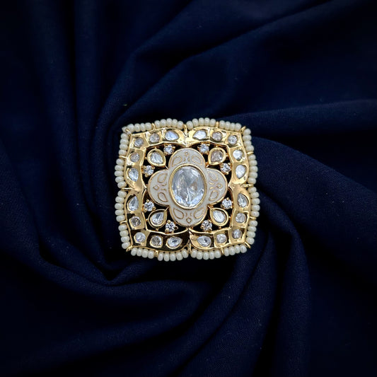 Meenakari Fused Kundan Ring