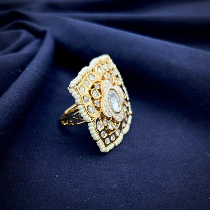 Meenakari Fused Kundan Ring