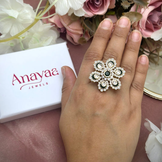 Flowered Meenakari Fusion Rings