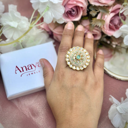 Royal Meenakari Kundan Ring