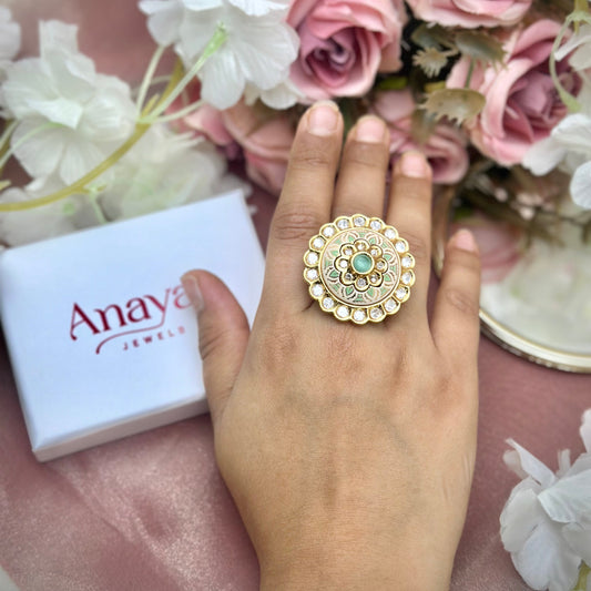Royal Meenakari Kundan Ring