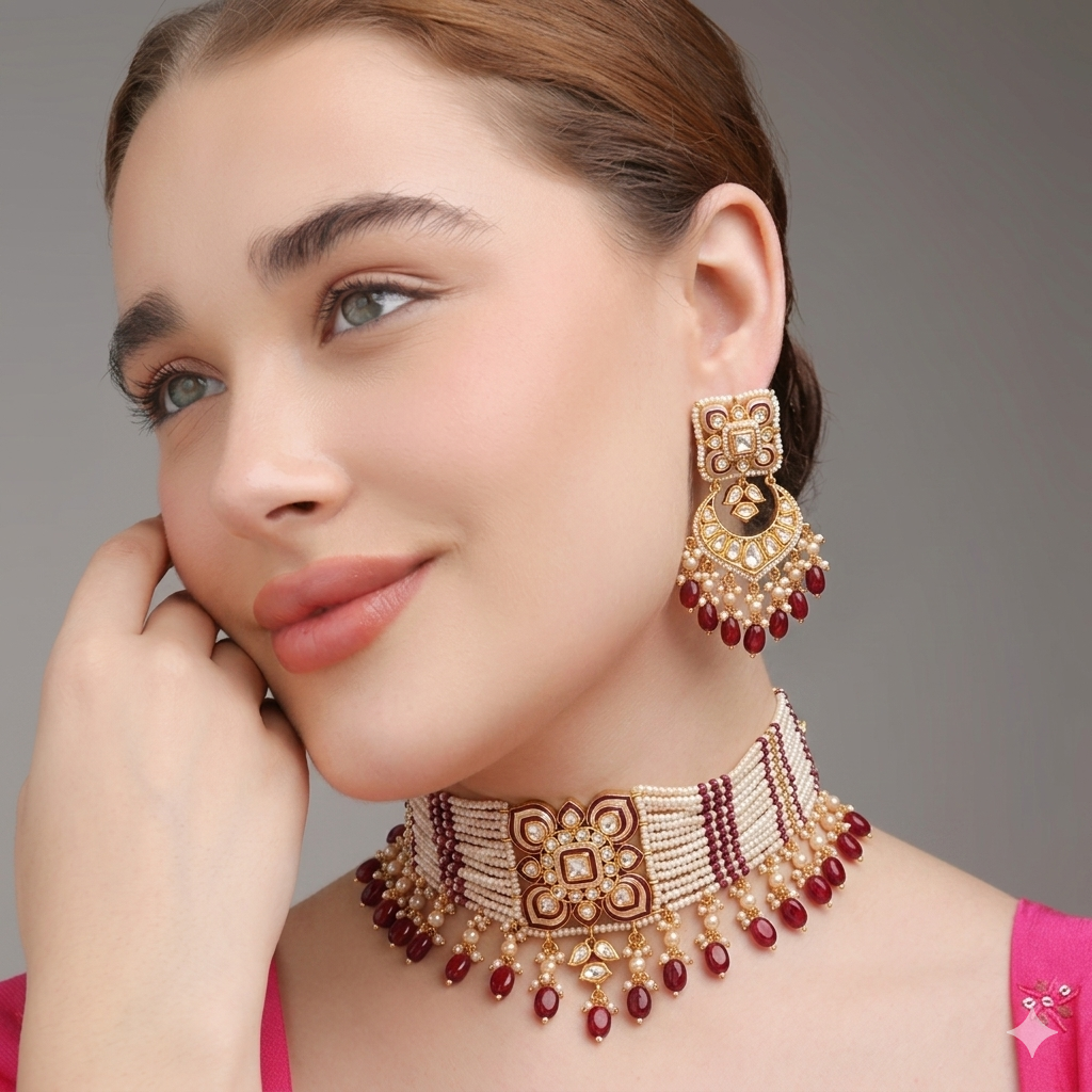 Ruby Noor Choker Set