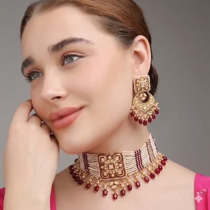 Ruby Noor Choker Set