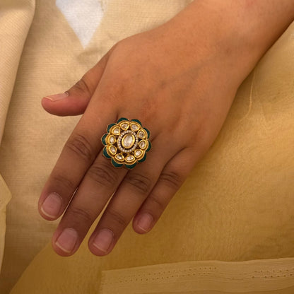 Meena Charm Polki Ring