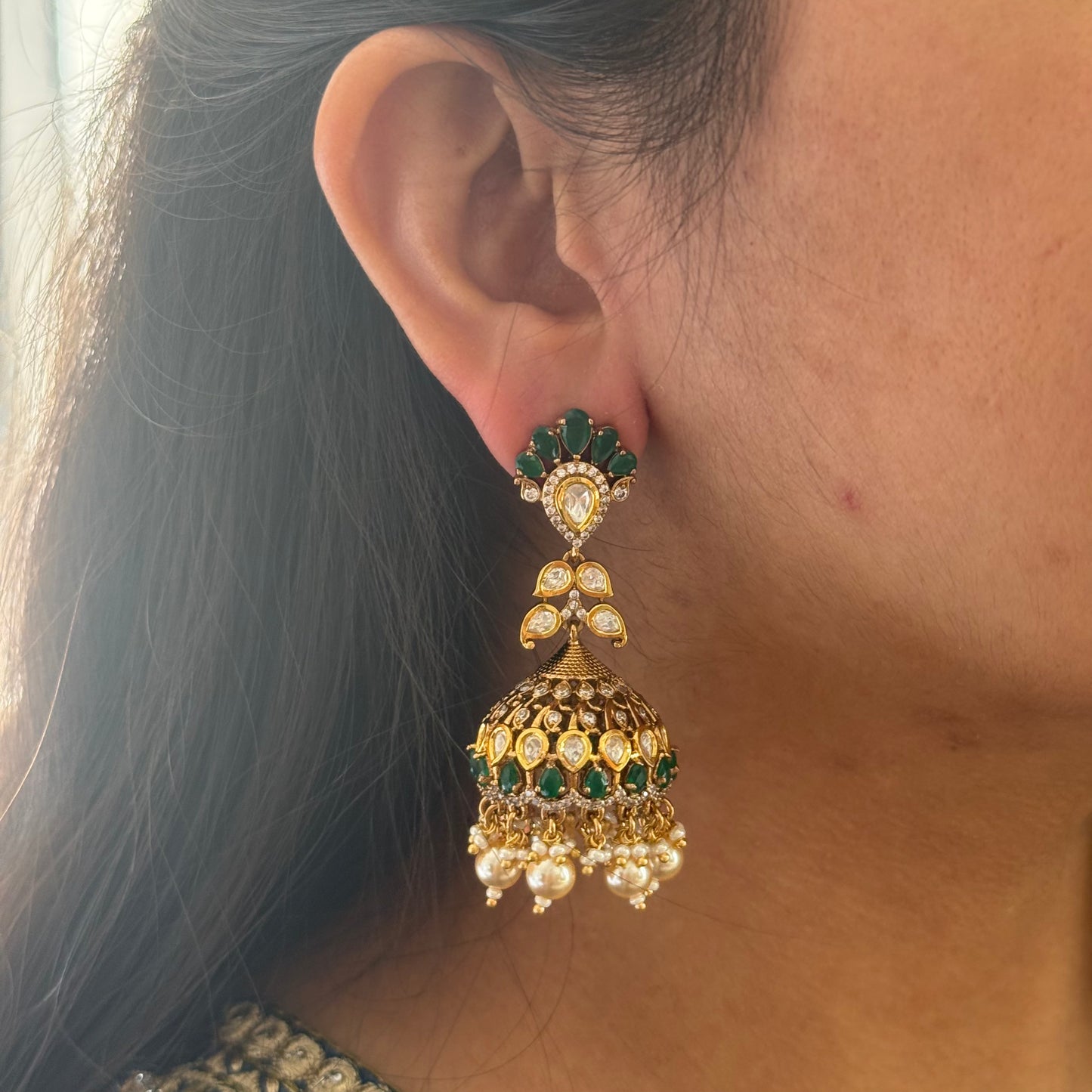 Mor Mahal Jhumka Earrings
