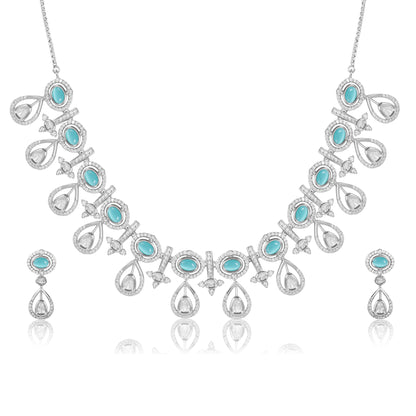 Floral-Inspired Silver Necklace Set